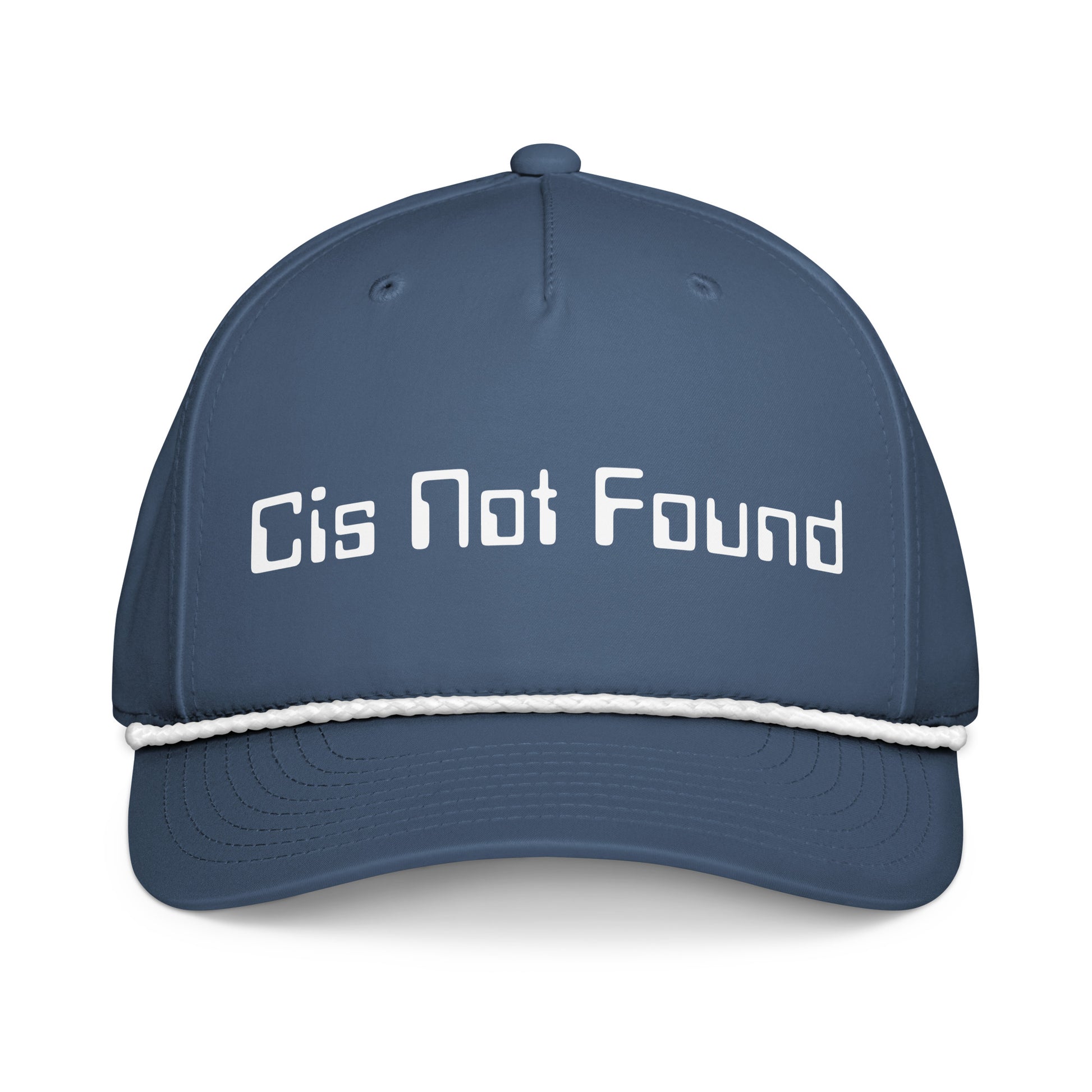 Cis Not Found Classic Rope Hat with bold print, retro pride style, adjustable fit by Sparked By Pride