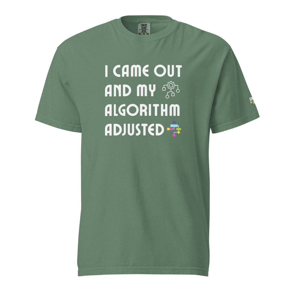 I Came Out and My Algorithm Adjusted T-Shirt unisex pride shirt, inclusive queer fashion by Sparked By Pride