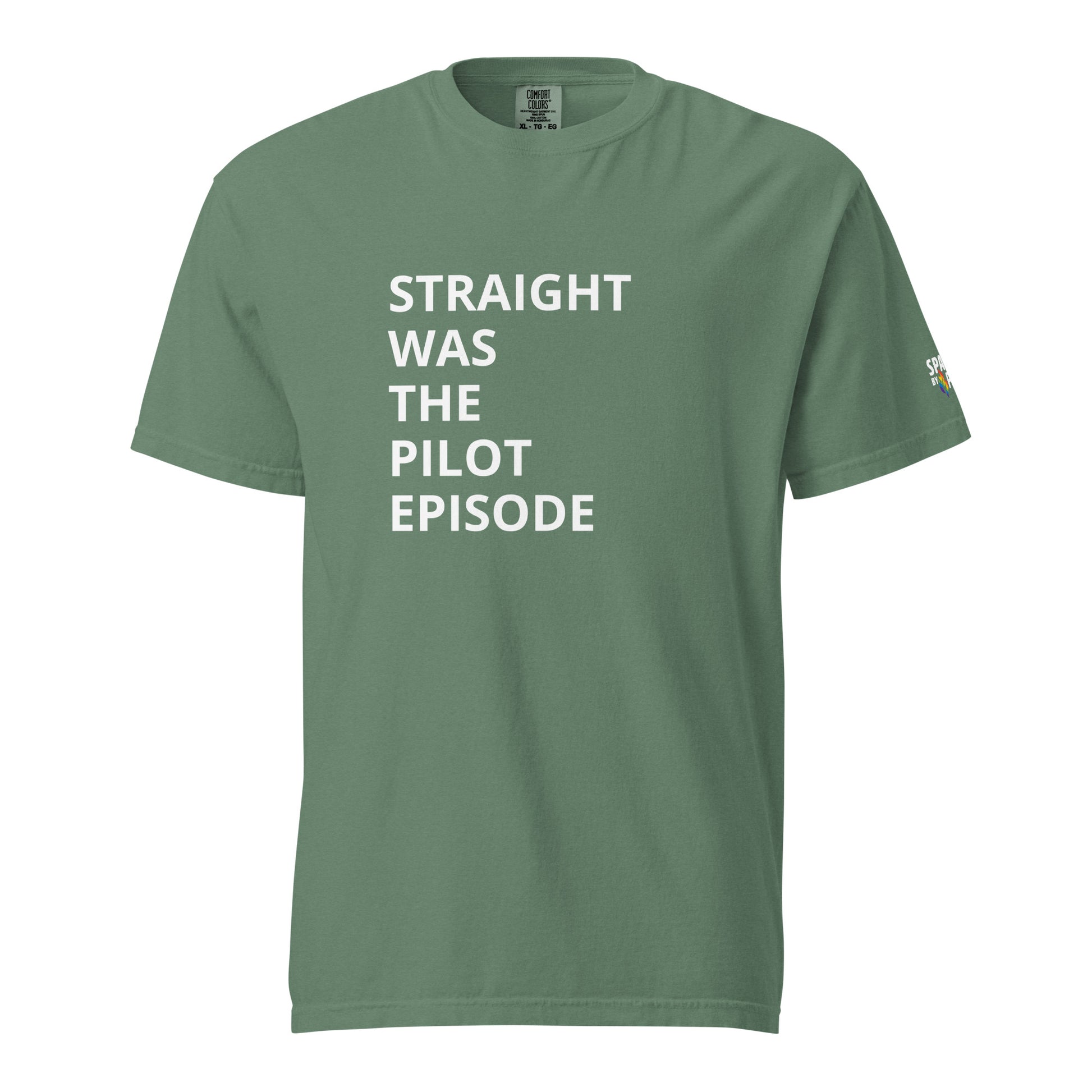 Straight Was the Pilot Episode T-Shirt unisex pride tee in Comfort Colors by Sparked By Pride