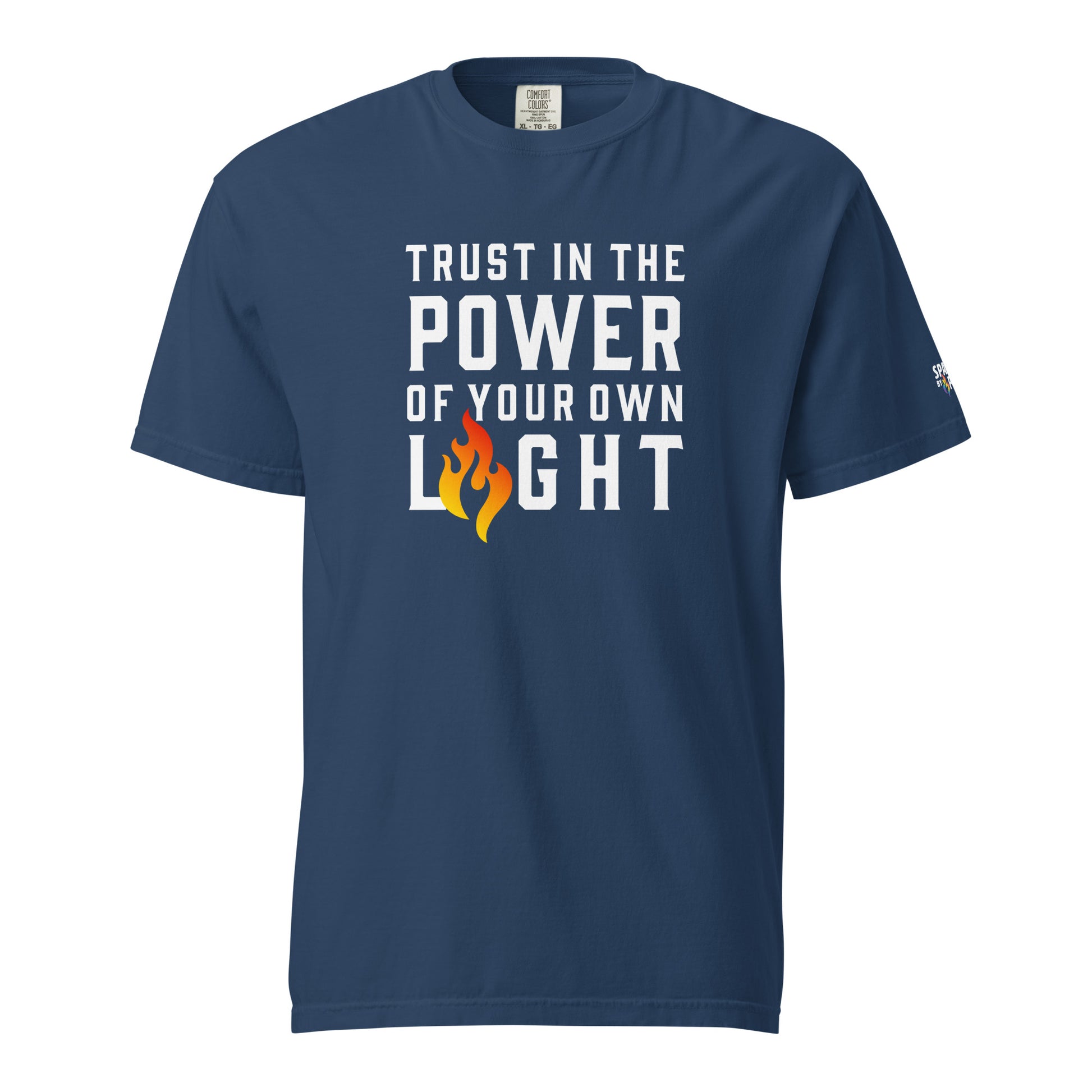 Trust Your Light T-Shirt with printed pride flame graphic, unisex pride t-shirt by Sparked By Pride