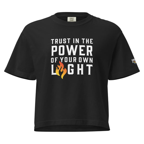 Trust Your Light T-Shirt unisex pride tee with printed retro pride flame graphic by Sparked By Pride
