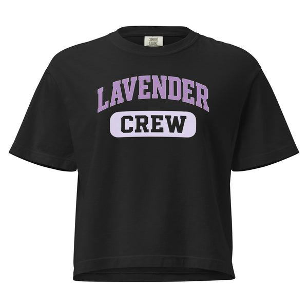 Lavender Crew Boxy Crop T-Shirt subtle LGBTQ shirt unisex pride tee by Sparked By Pride